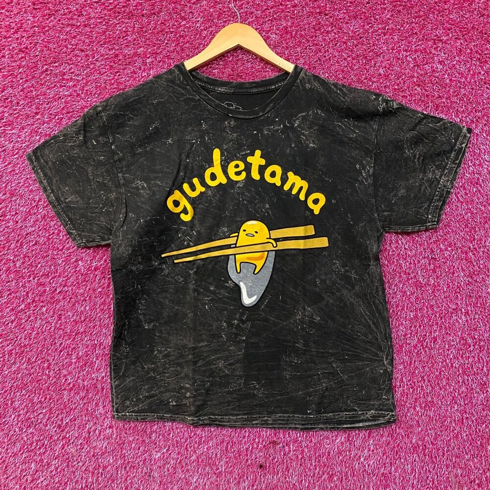 Gudetama Chopsticks Mineral Wash Graphic T-Shirt Large